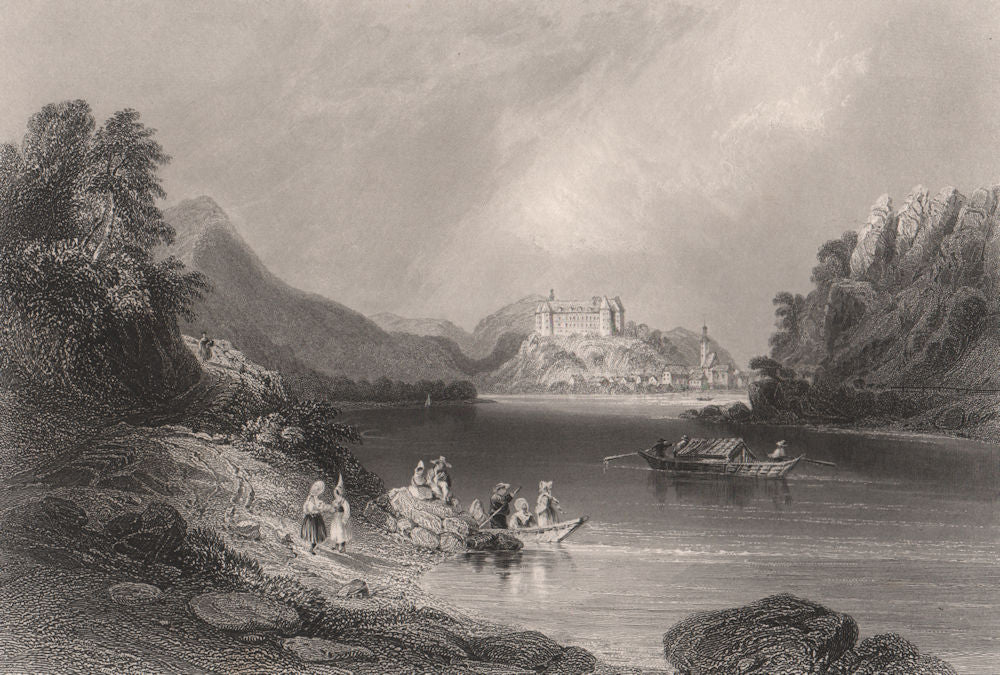 Grein, on the Danube, Austria. Donau. BARTLETT 1840 old antique print picture